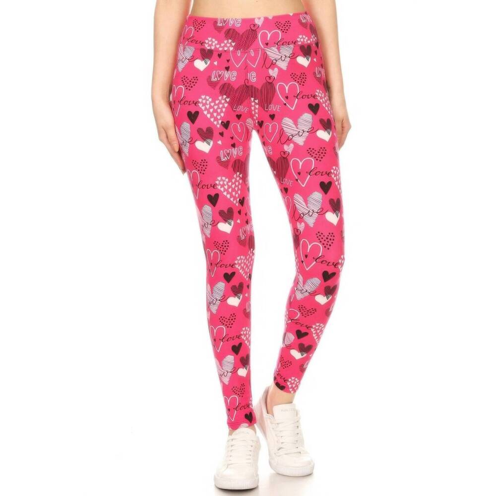 NEW LOVE IT valentines heart leggings in pink